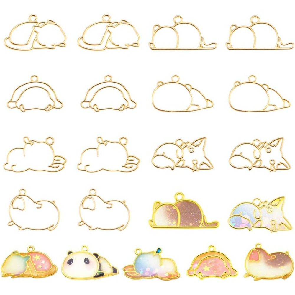 Resin Jewelry Kit - 14pcs Hibernator Theme Open Bezel Charms