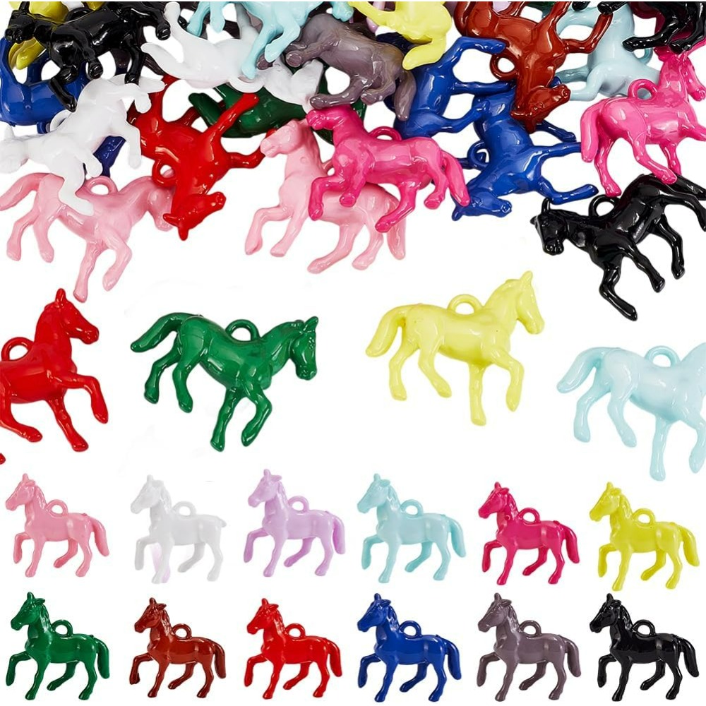 Resin Crafts - 48pcs Opaque Acrylic Pendants 12 Colors