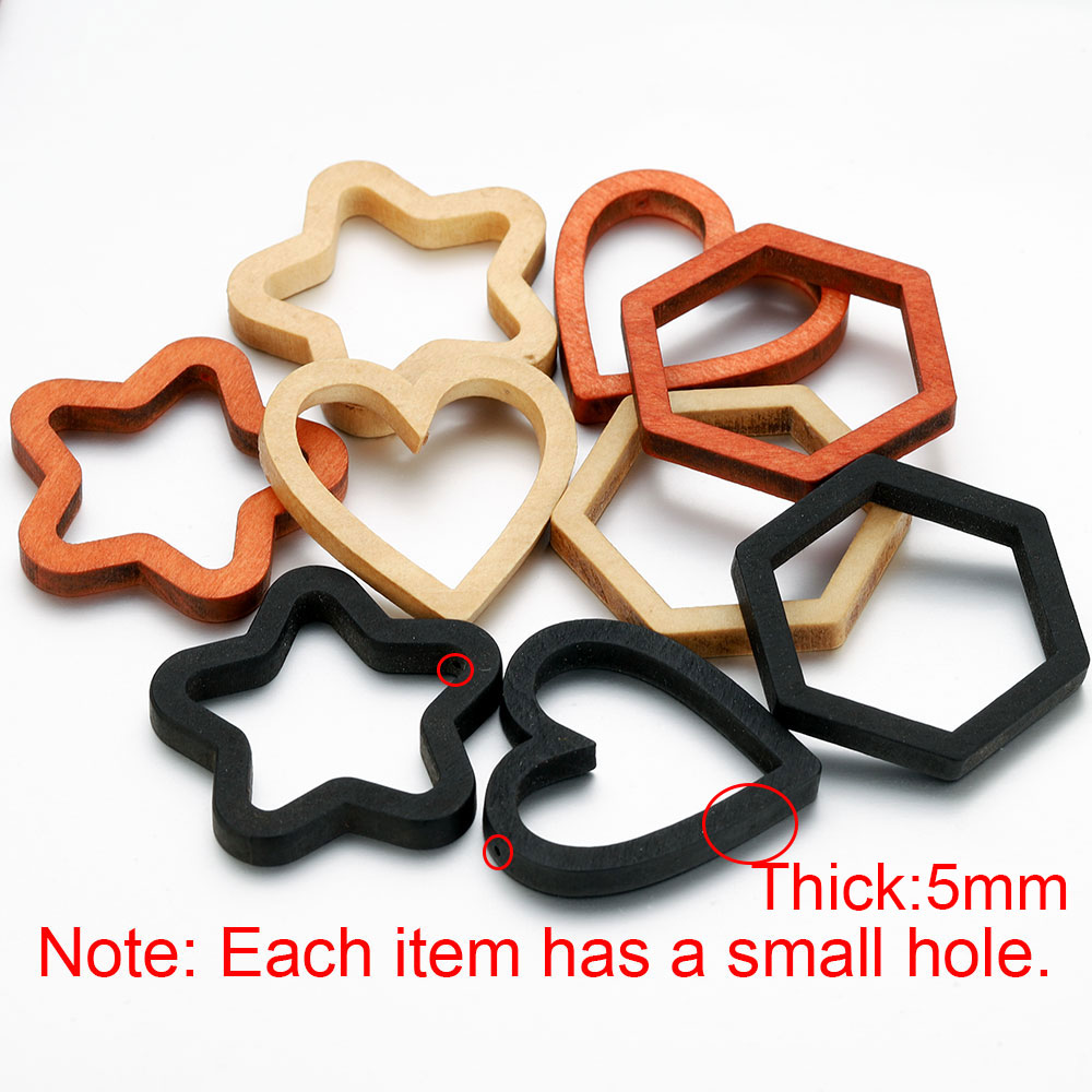 10pcs Wood Heart Square Silico - Resin Crafts Diy recension och pris