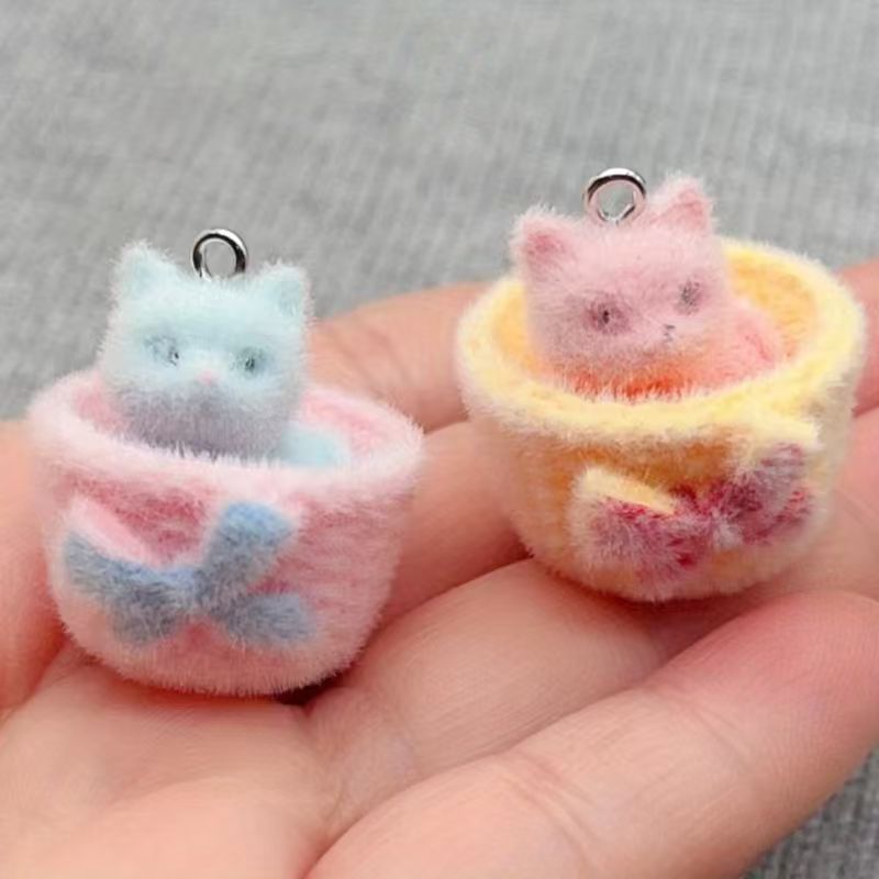4pcs 3D plush resin cat pendan - Resin Craft Projects recension och pris