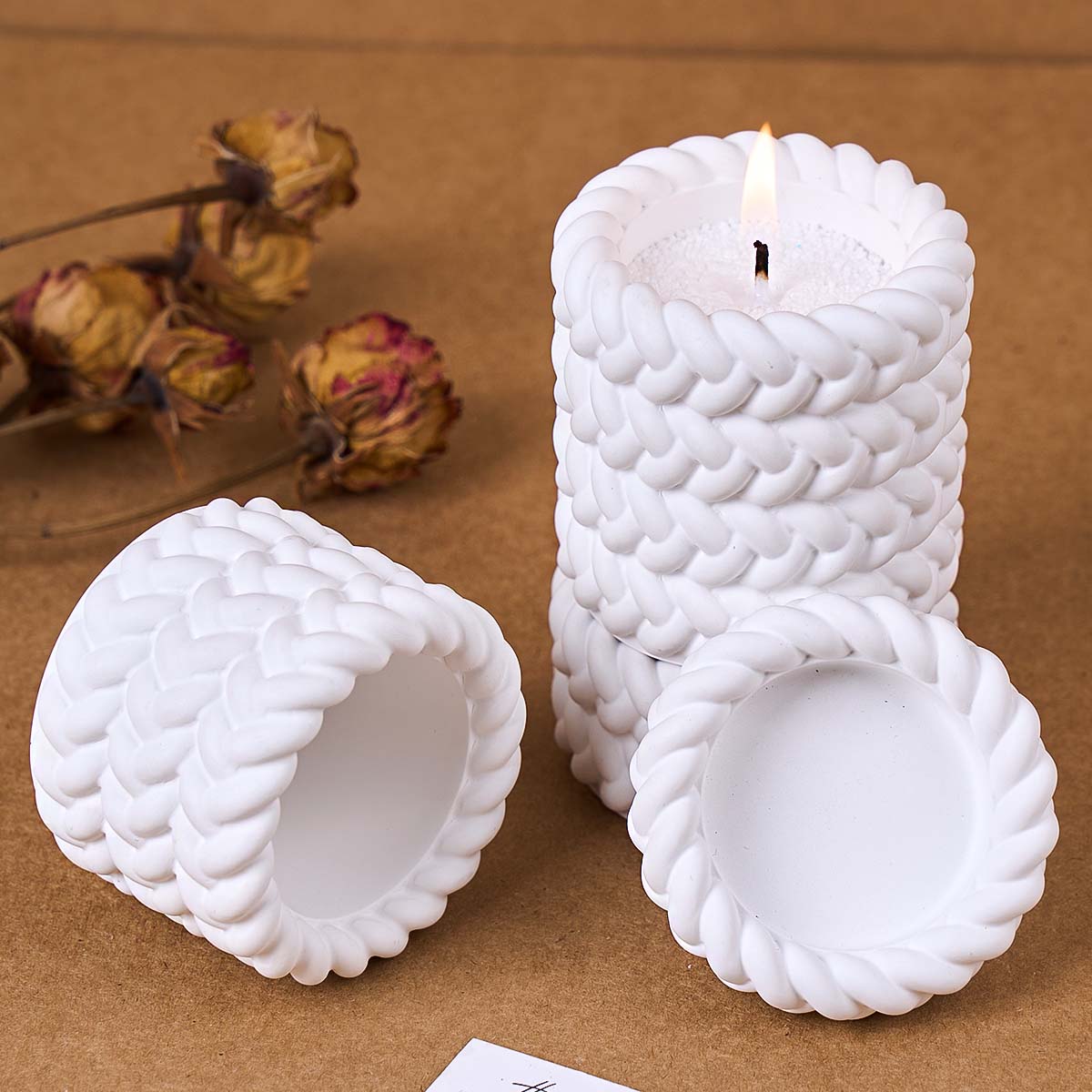 1/2/3/4 Floors Hemp Rope Candl - Coaster Mold Round recension och pris