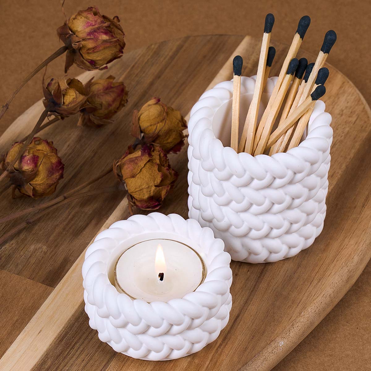 1/2/3/4 Floors Hemp Rope Candl - Coaster Mold Round recension och pris