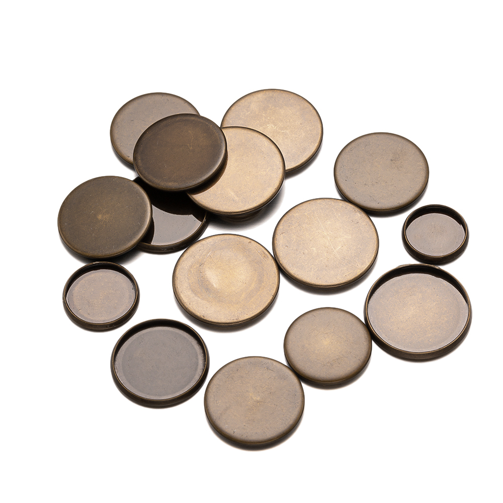 20pcs Antique Bronze Flat Roun - Bezels Set Pendant recension och pris