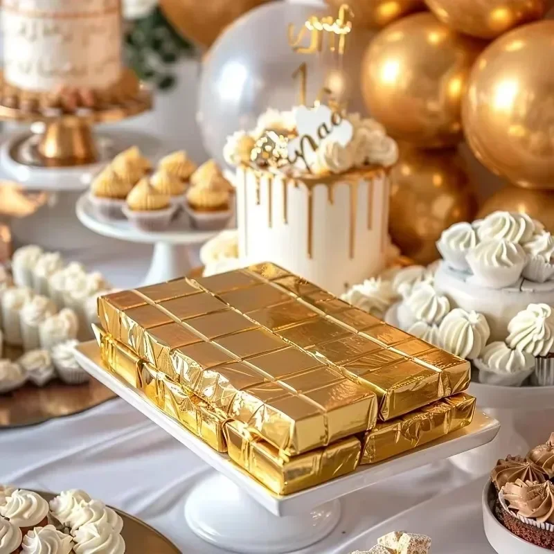 100PCS Large Dubai Chocolate C - Gold Foil Flakes recension och pris