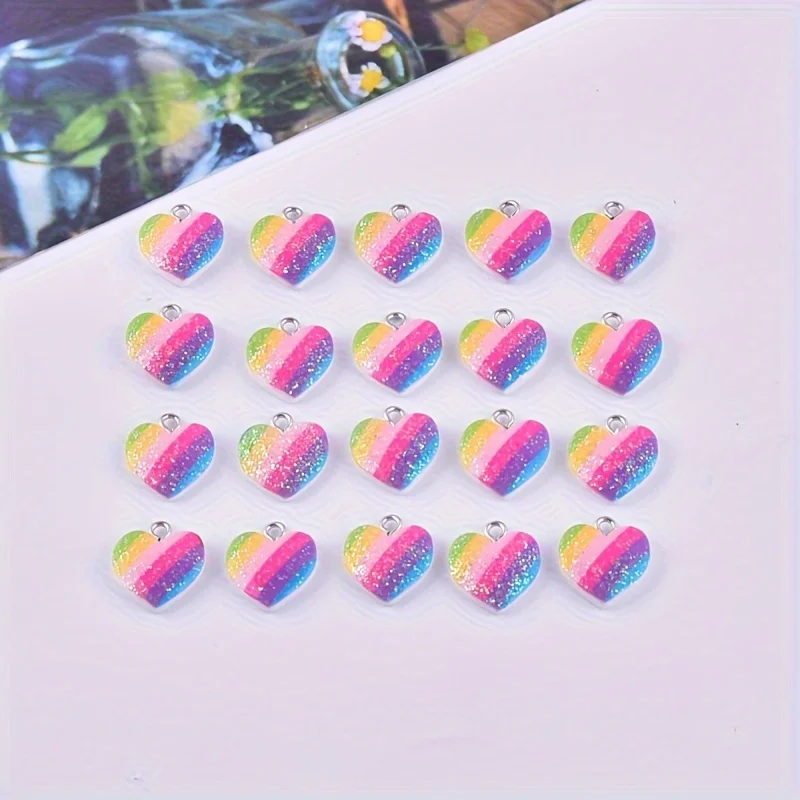 10Pcs Colorful Heart Resin Cha - Resin Crafts Diy recension och pris