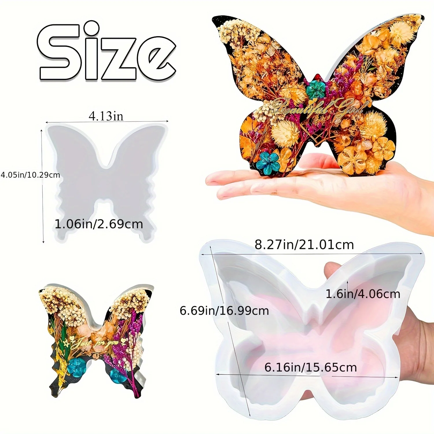 Two sizes of butterfly resin m - Flower Preservation Resin recension och pris