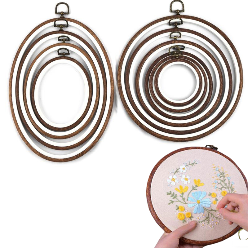 10PCS Sewing Tool Round Oval I - Wood Ring Blank recension och pris