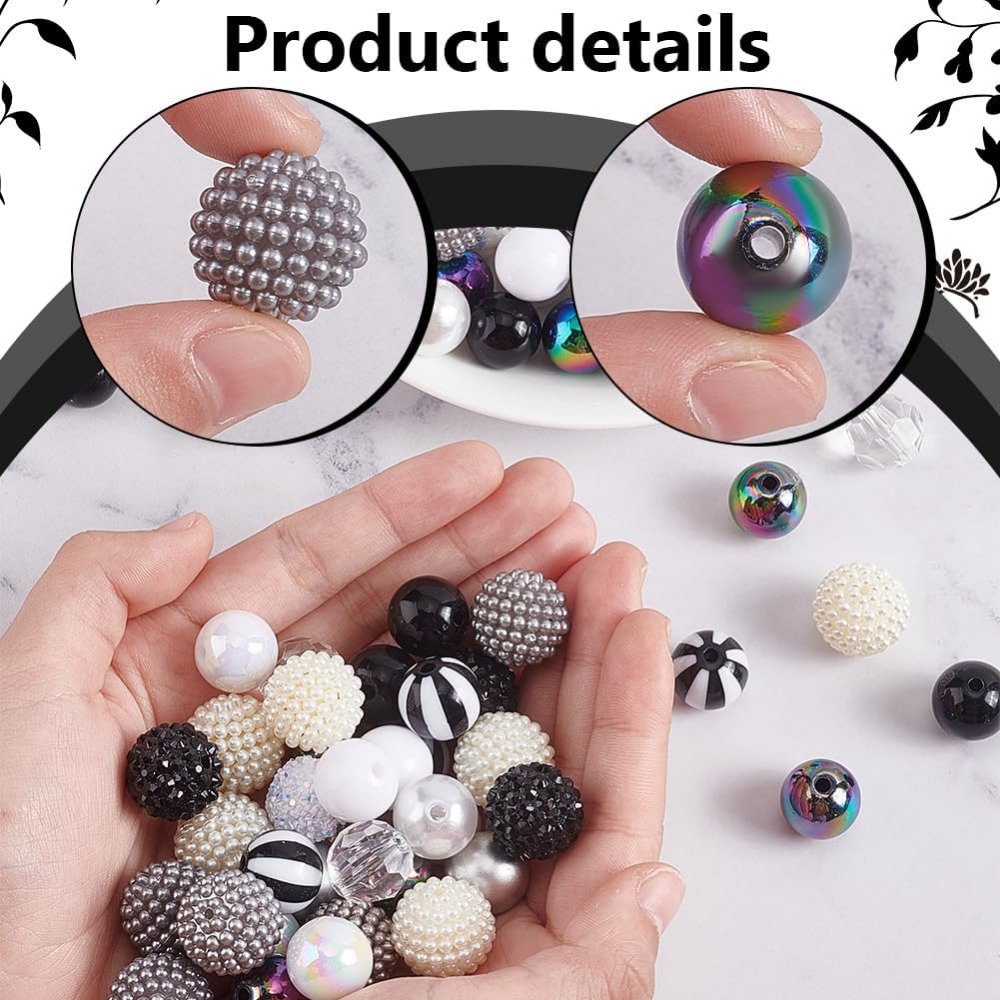 106pcs Chunky Beads 12 Styles  - Resin Crafts recension och pris