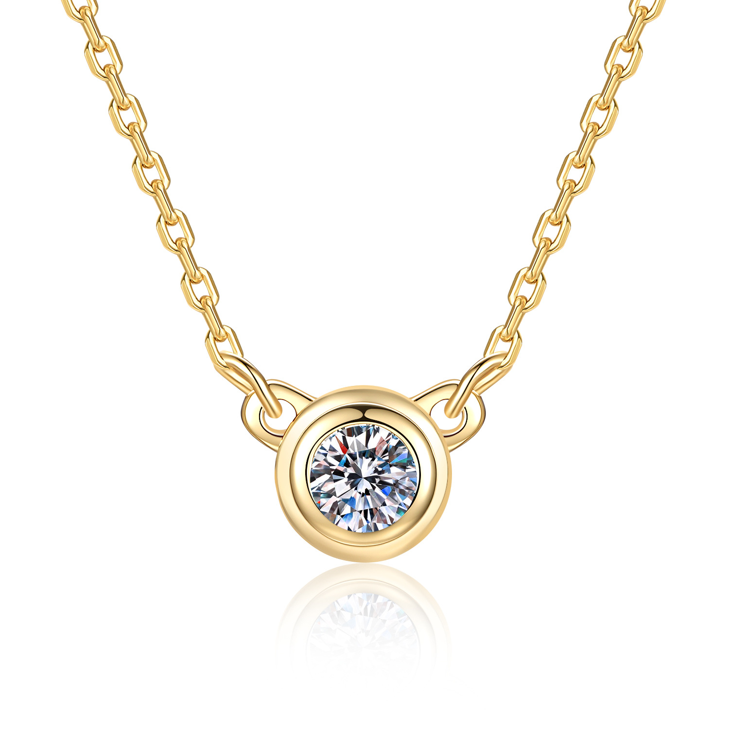 S925 Sterling Silver Moissanit - Bezels Set Pendant recension och pris