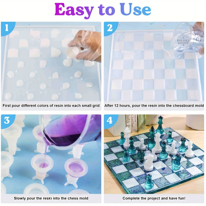 23pcs Chess Set with Silicone  - Resin Craft Kit recension och pris