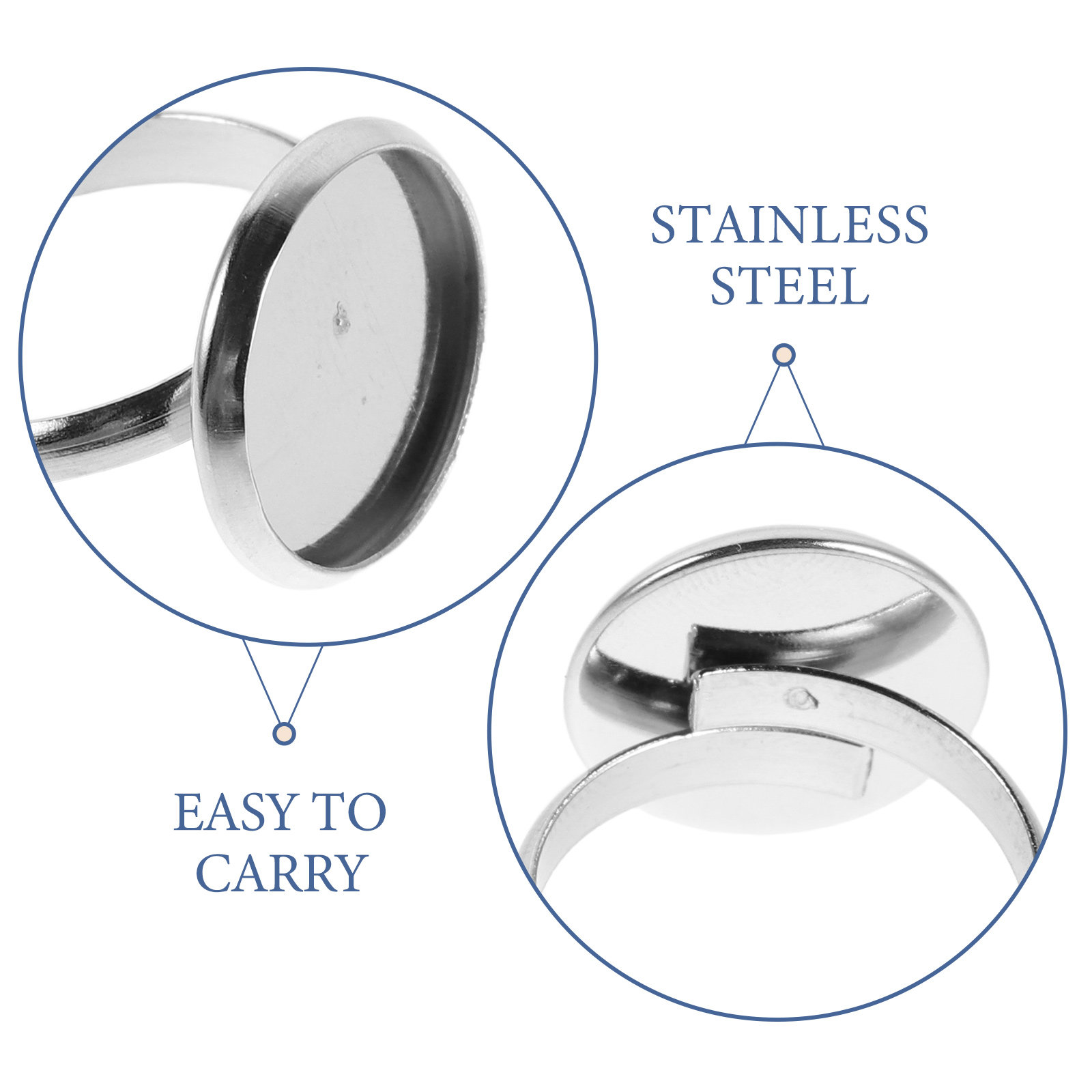 20Pcs 14Mm Stainless Steel Adj - Resin Crafts recension och pris
