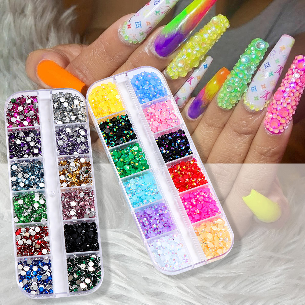 2400pcs 2mm AB Jelly Rhineston - Resin Glitter Pack recension och pris