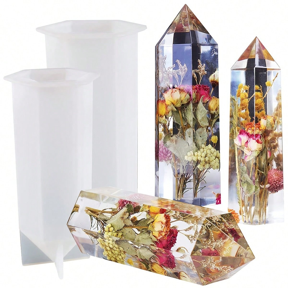 1Pcs Crystal Tower Resin Silic - Flower Preservation Resin recension och pris