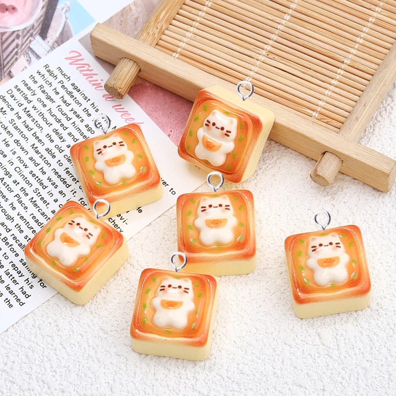 10Pcs Kawaii Cat Toast Bread R - Resin Crafts Diy recension och pris