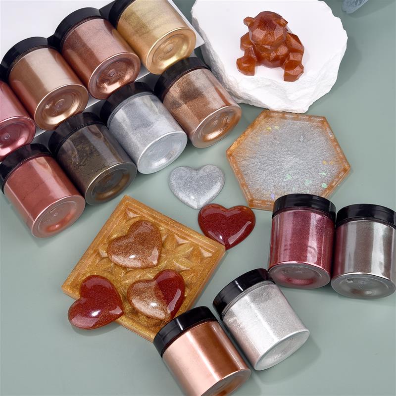 50g Shimmer Metallic Gold Silv - Resin Pigment Set recension och pris