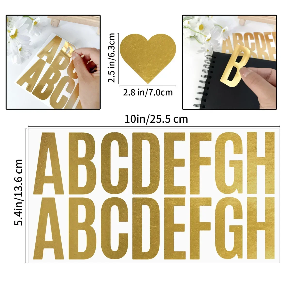 100 Pcs 6 Sheets Gold Letter S - Gold Foil Flakes recension och pris