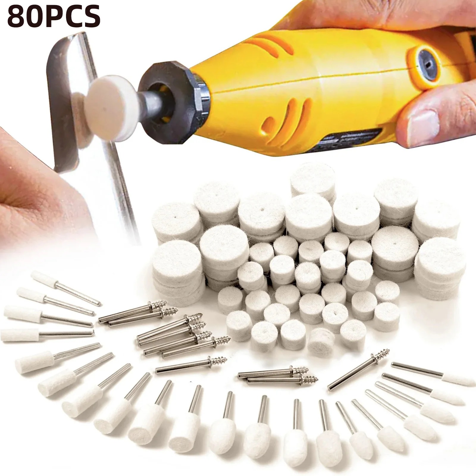 80PCS Wool Felt Buffing Wheel  - Resin Crafts Diy recension och pris