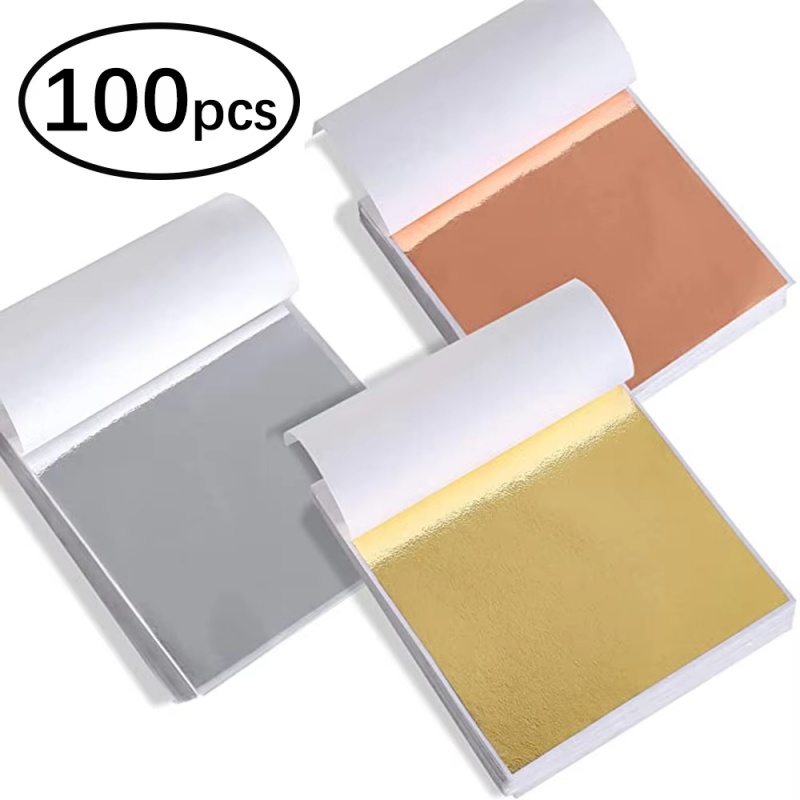 100pcs Imitation Gold Sliver C - Gold Foil Flakes recension och pris