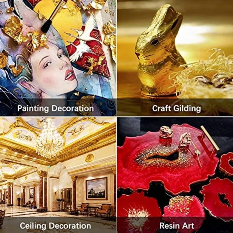 100pcs Imitation Gold Sliver C - Gold Foil Flakes recension och pris