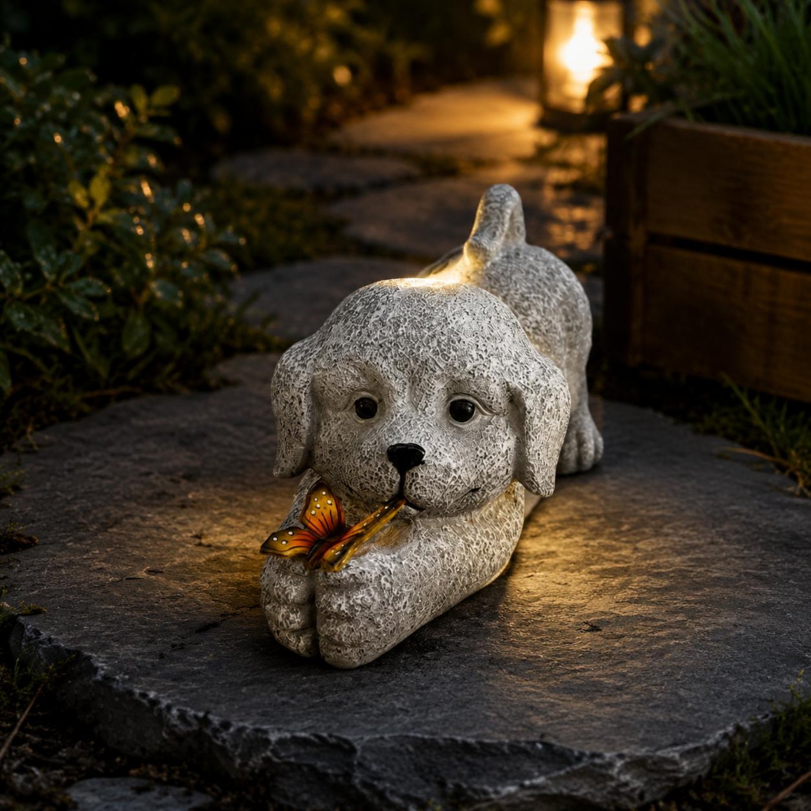 Solar Dog Statue Resin Craft S - Resin Crafts recension och pris