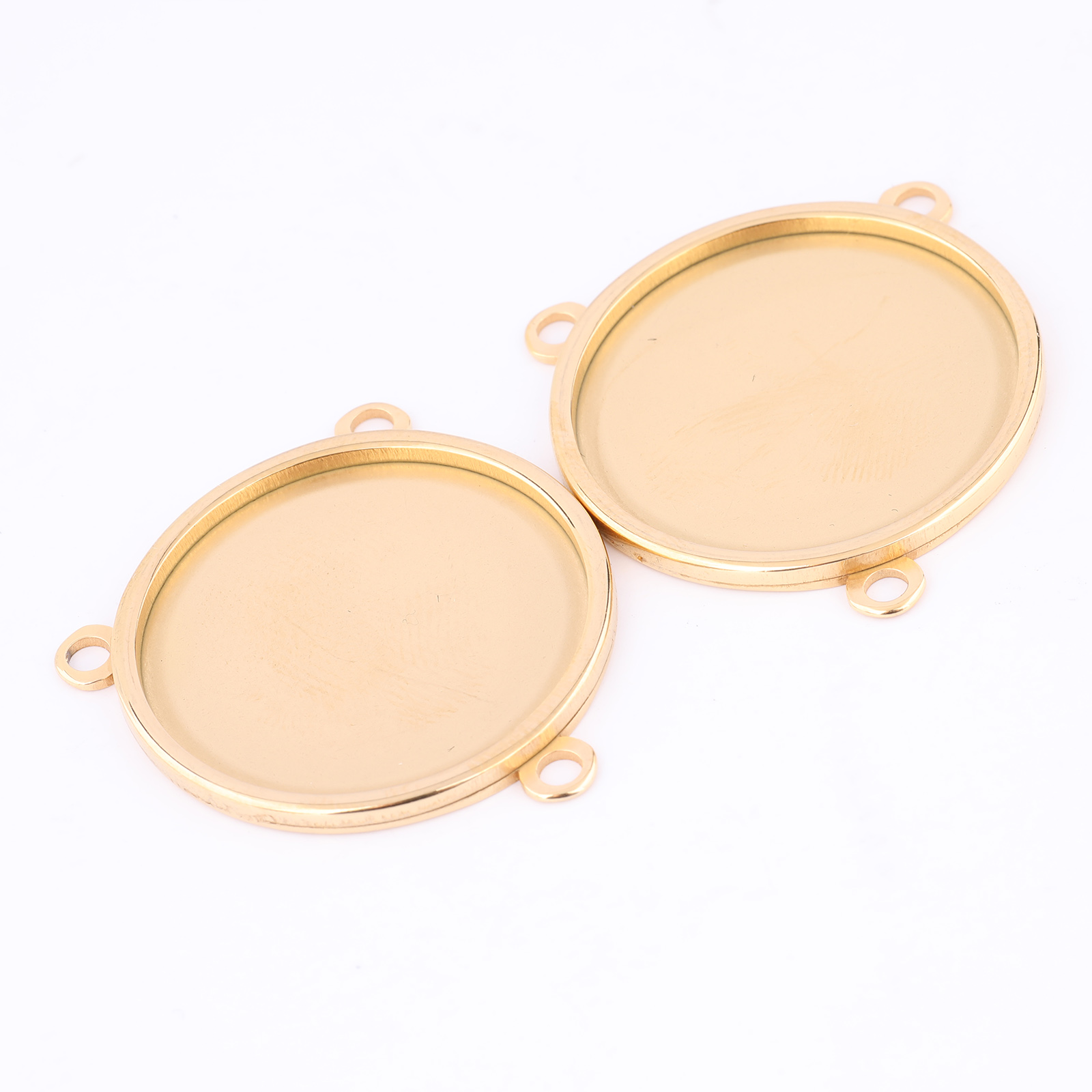 5pcs Stainless Steel Gold Plat - Bezels Set Pendant recension och pris