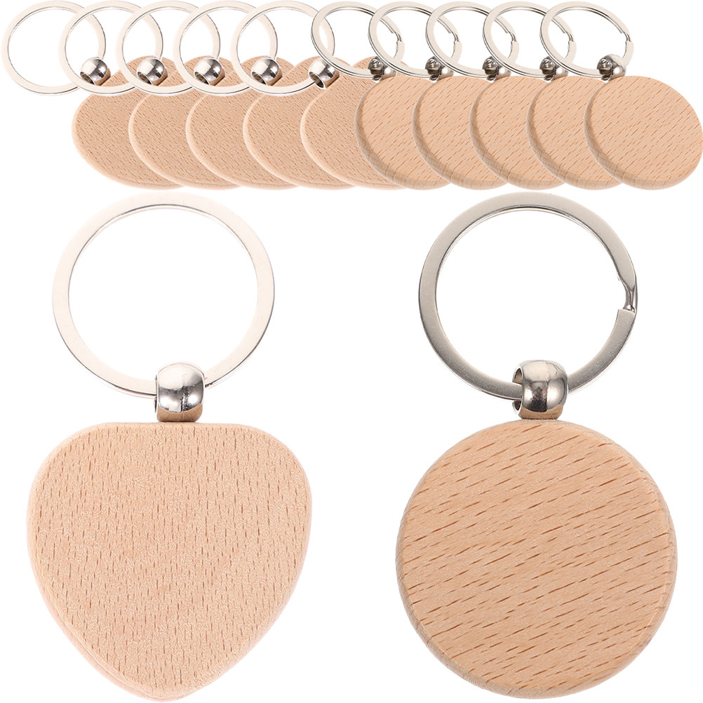 12Pcs Wooden Keychain Blanks S - Wood Ring Blank recension och pris